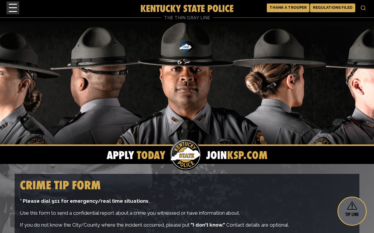 Estill County wanted fugitive confidential KSP tip form